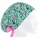 Медицинская шапочка женская HeadwearUniverse универсальная принт Леопард на зелёном - изображение 1