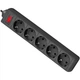 Сетевой фильтр удлинитель Power filtr 1.8м Defender ES 5 розеток с выключателем Black (994840) - изображение 1
