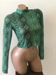 Женская топ кофточка со змеиным принтом гольф водолазка Honey Fashion Accessories M/L зеленый (10-123) - изображение 5