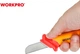 Нож строительный Workpro Pro Plus для снятия изоляции прямой диэлектрический 50x180 мм EN/IEC 60900 10000V (WP344004) - изображение 5