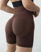 Спортивные женские удлиненные шорты Hot с двойным пуш-ап эффектом и хорошей утяжкой для фитнеса, танцев, йоги XS-S Шоколад (MS10000HS) - изображение 7