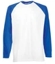 Футболка з довгим рукавом чоловіча Fruit of the Loom Long sleeve baseball S Білий із блакитним (0610280AWS) - зображення 1