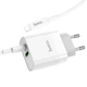 Зарядний пристрій HOCO C80A 1USB/1Type-C, QC/PD, 18W,3A адаптер з Lightning кабелем швидкою зарядкою - зображення 5