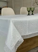 Скатерть праздничная с кружевом 150x220 см тканевая 3385-zw - изображение 3