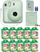 Набор Fujifilm INSTAX Mini 12 Mint Green зеленая фотокамера мгновенной печати / картриджи 100 фото / чехол мятный / альбом 64 фото Зеленый - изображение 1
