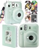 Подарочный Набор Fujifilm INSTAX Mini 12 Mint Green Зеленый Фотокамера моментальной печати / Картридж 40 фото / Чехол прозрачный / Альбом 64 фото подарок для девушки, парня, ребенка на день рождения + Подарочная упаковка - изображение 1