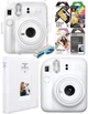 Подарунковий Набір Fujifilm INSTAX Mini 12 Cray White Білий Фотокамера миттєвого друку / Картридж 40 фото / Чохол прозорий / Альбом 64 фото подарунок для дівчини на день народження + Подарункове пакування - зображення 1