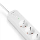 Підовжувач VIDEX ONCORD із заземленням 3 розетки 3 метри (3x1.5мм) 2.4А 2USB+USB-C з кнопкою білий - зображення 4
