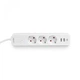 Підовжувач VIDEX ONCORD із заземленням 3 розетки 3 метри (3x1.5мм) 2.4А 2USB+USB-C з кнопкою білий - зображення 5