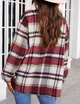 Жіноча фланельна куртка-сорочка Gnveub Oversized Flannel Shirt Jackets Color: Red XL - зображення 4