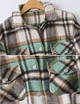 Жіноча фланельна куртка-сорочка Gnveub Oversized Flannel Shirt Jacket Color: Green M - изображение 4