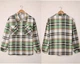 Жіноча фланельна куртка-сорочка Gnveub Oversized Flannel Shirt Jacket Color: Green M - изображение 5