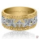 Обручальное кольцо DIAMOND of LOVE "Долина грез: Магия слова" мужское в желтом и белом золоте, 20,5р - изображение 1