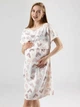 Ночная рубашка женская хлопковая для беременных Roksana MOTHER 1168 3XL Белый\Бежевый (4821168160777) - изображение 1