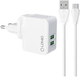 Ładowarka sieciowa Ldnio 2 x USB + kabel USB-C (A2203 Type C) - obraz 1