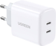 Ładowarka sieciowa Ugreen 2 x USB-C 40 W Biała (6941876221424) - obraz 1