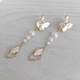 Серьги бабочки Hand Made с натуральным перламутром и жемчугом Swarovski белого цвета - изображение 1