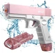 Водный электрический пистолет на аккумуляторе Water Gun Glock с 2 обоймами для воды Розовый - изображение 3