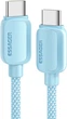 Кабель ESSAGER Breeze USB Cable Type C to Type C 1 м 100W Blue (EXCTT1-WL03-P) - изображение 1