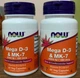 Вітамін Д3 К2 Now Foods Mega D-3 & MK-7 5000 МО 60 капс - зображення 12