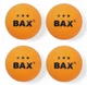 Мячи для настольного тенниса BAX 3* ORANGE 4 шт - изображение 1