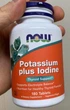 Калий плюс Йод Now Foods Potassium plus Iodine 180 таблеток - изображение 3
