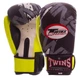 Перчатки для бокса и единоборств на липучке TWINS Champ TW-2206 Black-Yellow-White 10 унций - изображение 1