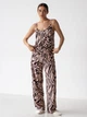 Пижама (майка + штаны) женская больших размеров из вискозы BARWA garments 0340/344 XL Черная зебра (2113403444017) - изображение 1