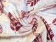 Ткань Шелк вискоза крупная листва, амарант, пог. м. (в91, 2311038G, д4 цв2) - изображение 1