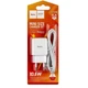Зарядное устройство для Hoco C106A 2in1 1-USB; кабель microUSB/USB 1м; 2,1A, white (58282) - изображение 2