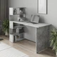 Стол компьютерный с полками СТК-10 Ш 1416 / В 1226 / Г 600 мм в цвете Бетон new, Nikoshop - изображение 1