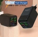 Зарядное устройство Super Fast Charger ADC-PD006 150W 4 USB +2 Type-C PD+QC3.0 Блок питания для телефона Samsung, iPhone, Xiaomi, Redmi, Huawei, Realme Black - изображение 3