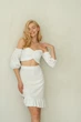 Спідниця літня Shape of Angel однотонна з рюшами 100% льон XS біла - зображення 8