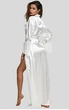 Fashions • Женский атласный халат Mercedes Fashions M белый (222/28-со) - изображение 2