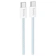 USB кабель Type-C на Type-C HOCO Source 60W charging data cable (1m, PD2.0, 60W, 20V 3A). Blue - зображення 3