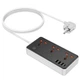 Мережевий подовжувач Hoco AC8A Storm із 3 універсальними розетками+3 USB-A+1 USB-C (PD 30W), кнопкою вкл/викл, 1.5 м, Black - зображення 2