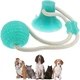 Іграшка для собак канат на присоску з м'ячем Dog Toy Rope блакитний - зображення 2