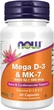 Мега Д3 і MK-7 Now Foods Mega D-3 & MK-7, 180 мкг, 5000 IU, 60 капсул - зображення 1