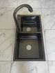 Мийка Kroner KRP Schwarze 7843ZHM PVD 30/10 мм дві чаші + змішувач для кухні Luminex висувний латунь (7843..) - зображення 6