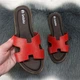 Шлепанцы женские Inblu кожаные красные на тонкой подошве 38 р (24,5 см) 4498 - изображение 1