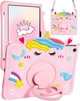Чехол детский Silikon Power с подставкой и ремешком Единорог Apple iPad 11" 2025 (A16) Pink - изображение 1