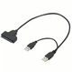 Кабель-перехідник (адаптер) XON MemoryCable 2 x USB 2.0 to SATA 6 Гбіт/c для 2.5" HDD / SSD дисків Чорний (XCA1A22SA1PB 6556) - зображення 2