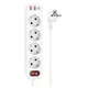 Мережевий фільтр Hoco NS1 4000 Вт 2 USB 4 розетки 1 Type-C заряджання 20 Вт 1.8 м білий - зображення 1