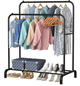 Двойная стойка вешалка для одежды и обуви TOPA напольная с полкой Loft Rack - изображение 1