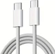 Кабель швидкої зарядки для Apple iPhone 15/15 Plus/15 Pro Max , iPhone 16/16 Plus/16 Pro Max, Samsung, Huawei, Xiaomi, Meizu, Vivo, Oppo Швидка зарядка Type-C для Type-C (USB-C - USB-C) 60W 1м Woven White - зображення 1