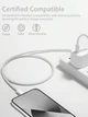 Кабель швидкої зарядки для Apple iPhone 15/15 Plus/15 Pro Max , iPhone 16/16 Plus/16 Pro Max, Samsung, Huawei, Xiaomi, Meizu, Vivo, Oppo Швидка зарядка Type-C для Type-C (USB-C - USB-C) 60W 1м Woven White - зображення 7