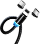 Кабель ColorWay USB - 3в1 Lightning + MicroUSB + Type-C Magnetic 2.4а 1м Black - изображение 4