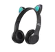 Дитячі бездротові навушники кішки P47 Bluetooth 5.0, що світяться, з мікрофоном, чорні - зображення 2