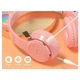Детские беспроводные наушники светящиеся ушки кошки P47 Bluetooth 5.0 с микрофоном, розовые - изображение 5
