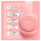 Детские беспроводные наушники светящиеся ушки кошки P47 Bluetooth 5.0 с микрофоном, розовые - изображение 6